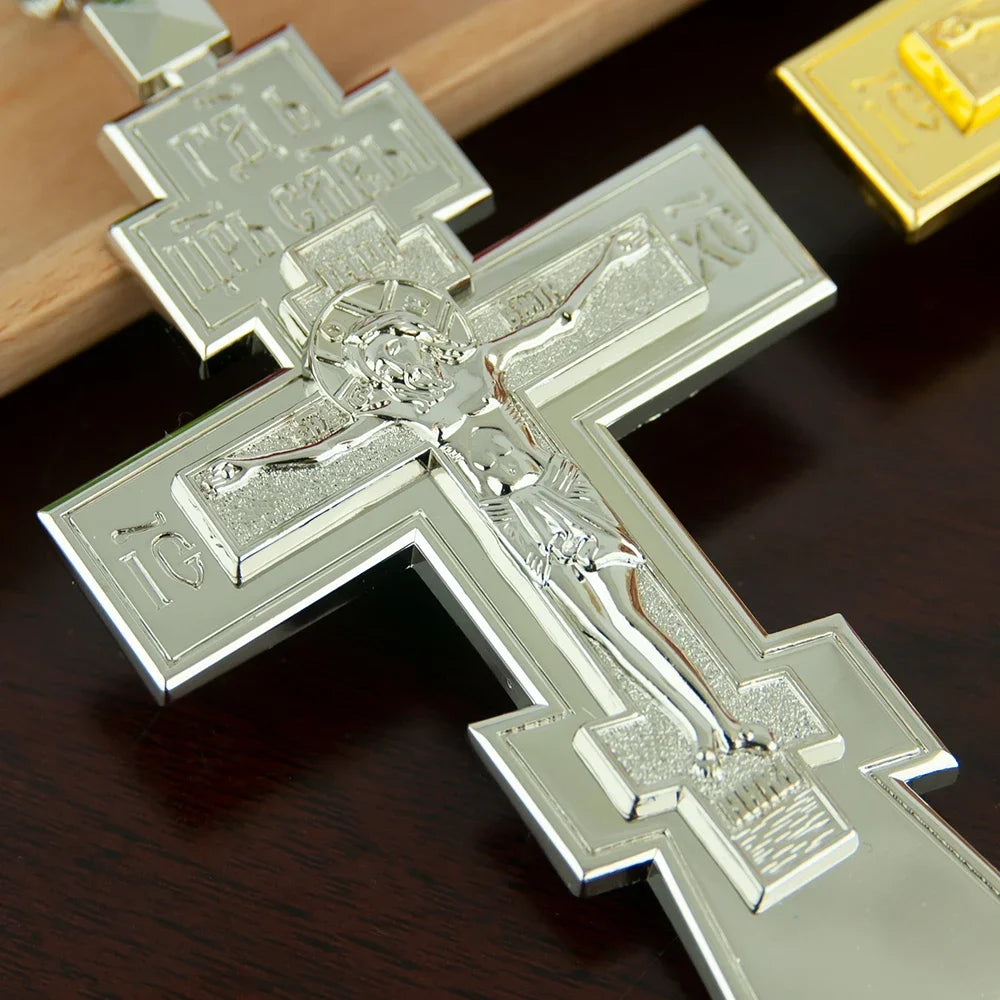 Stunning Religious Ritual Supplies: Orthodox Jesus Cross Pendant Necklace for Church Pastors