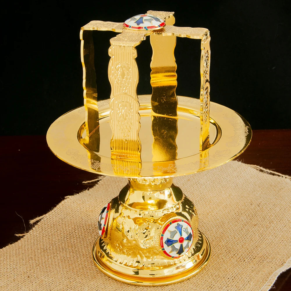 HTISO Orthodox Worship Mass Ceremony Holy Grail Holy Blood Cup Eucharist Plate Church Ceremony Supplies Home Ornaments