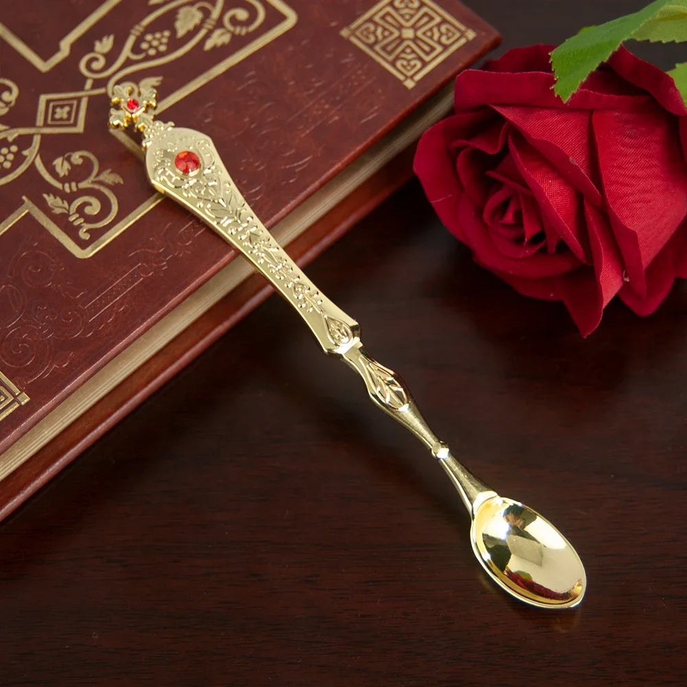 Elegant Orthodox Church Spoon for Baptism with High Quality Alloy Oil Droplets and Diamonds - Perfect Church Souvenir