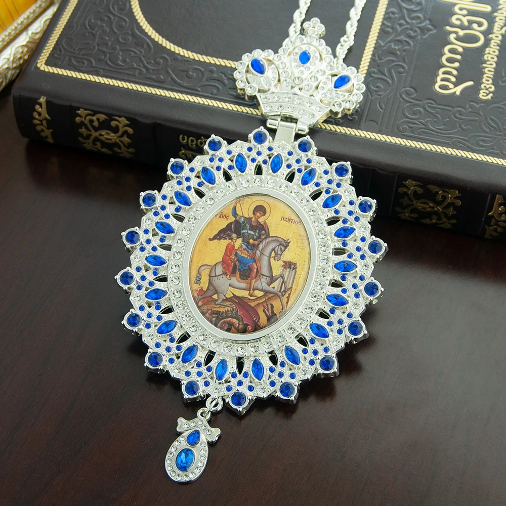 Orthodox Church Memorial Pendant Father's Chest Pendant Religious Ritual Necklace George Statue Pendant Prayer Pendant