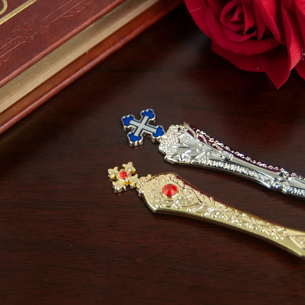 Elegant Orthodox Church Spoon for Baptism with High Quality Alloy Oil Droplets and Diamonds - Perfect Church Souvenir