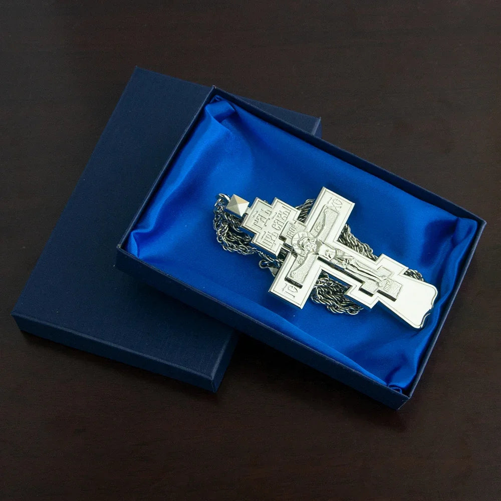 Stunning Religious Ritual Supplies: Orthodox Jesus Cross Pendant Necklace for Church Pastors